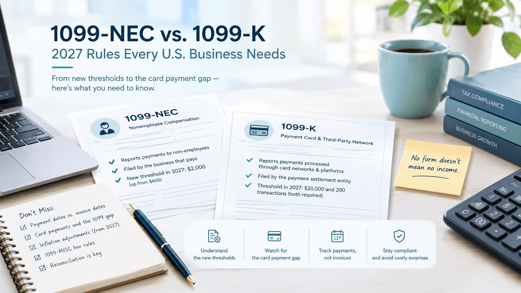 1099-NEC vs. 1099-K: What U.S. Businesses Need to Know for 2027